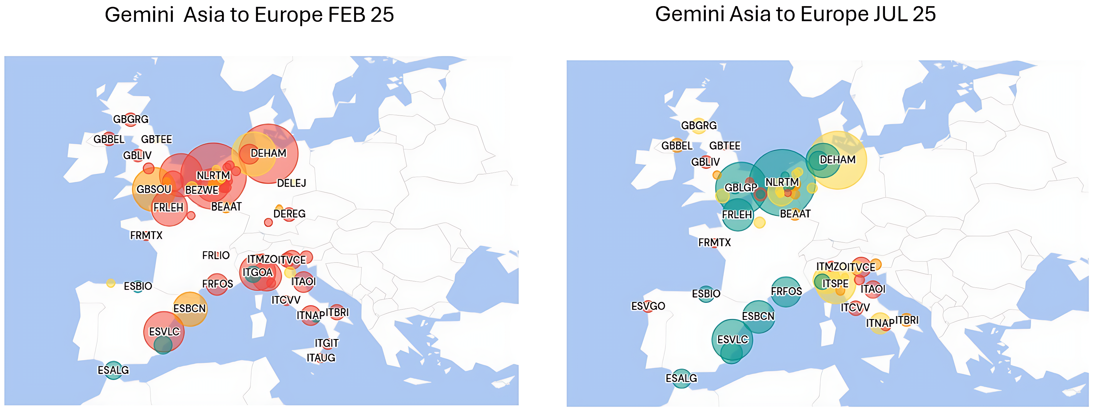 Gemini Asia to Europe